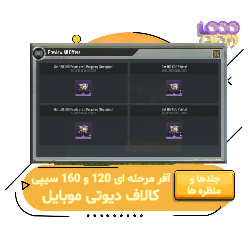آفر مرحله ای 120 سیپی + آفر مرحله ای 160 سیپی
