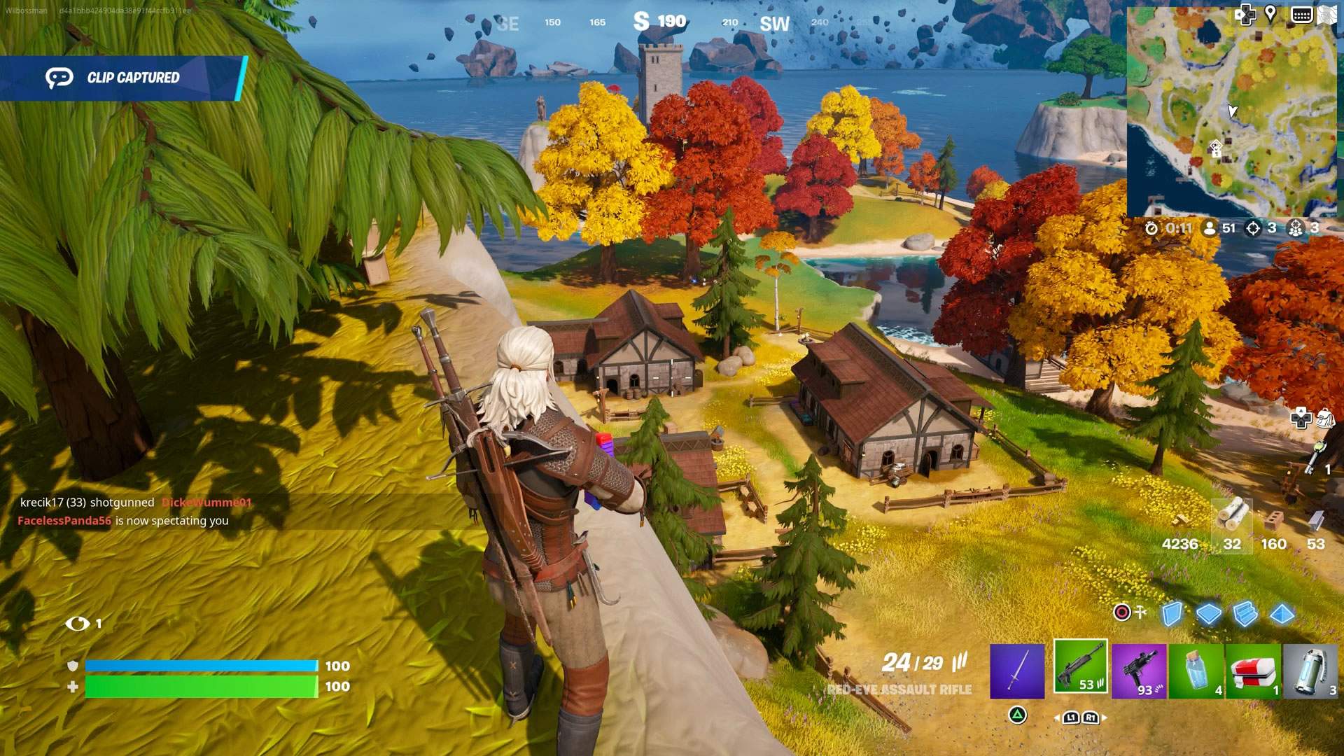 تصویر شخصیت ویچر در بازی فورتنایت