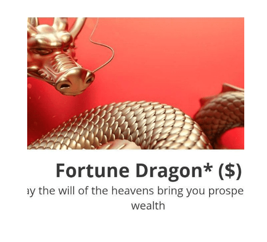 خرید آیتم بنر Fortune Dragon پلاتو