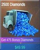 2500 Diamonds خرید دیاموند موبایل لجند